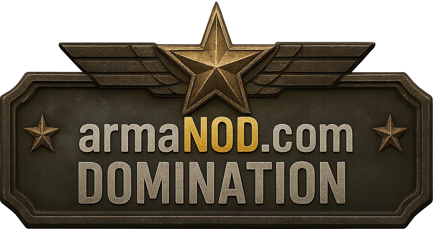 armaNOD emblem and desert camo banner